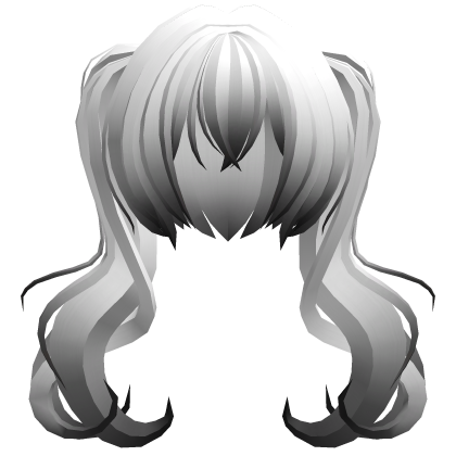 white ombre moe messy long hikikomori pigtails