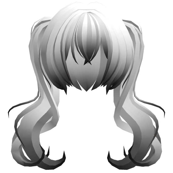 white ombre moe messy long hikikomori pigtails
