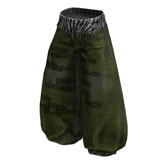 Green Baggy Skater Zebra Denim