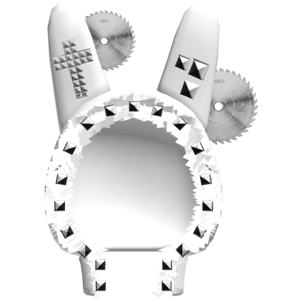 Emo Saw Bunny Hood w/ Studs in White Roblox item