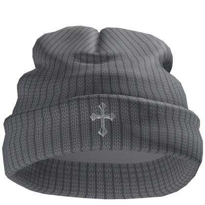 Chrome Cross Worn Gray Beanie