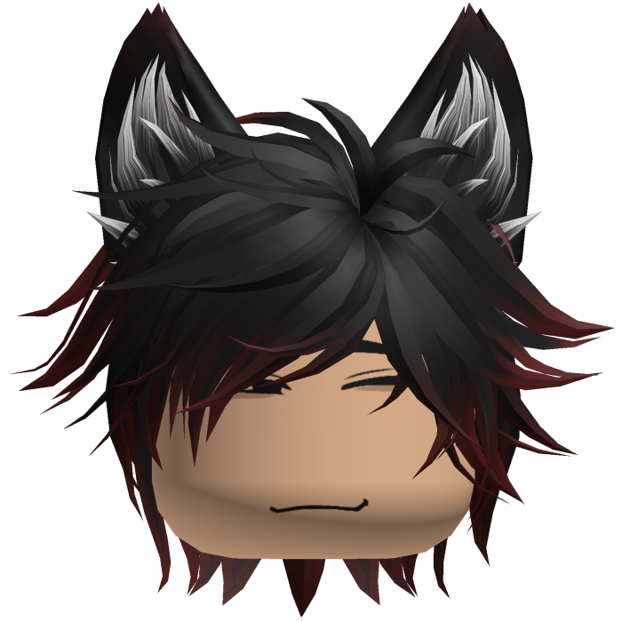 Neko Cat Boy Anime Gamer Spikey Hair (Black&Red)