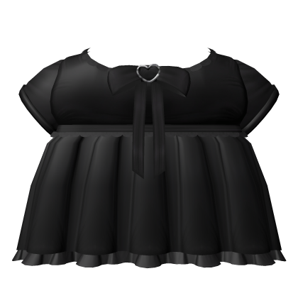 ♡﹕pretty heart bow dress in black Roblox item
