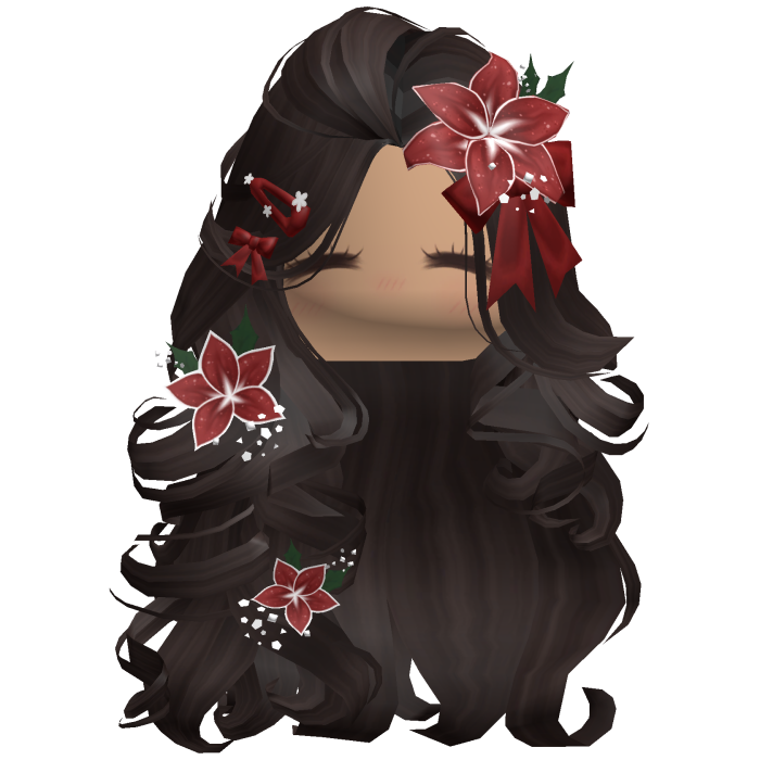 ♡ Christmas Blowout w/ Flowers (Dark Brown)