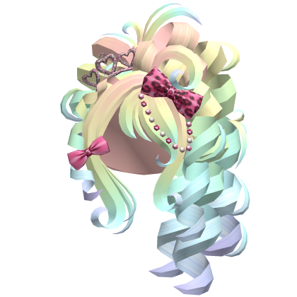 Pink Gyaru Curly Side Pony Pastel Rainbow Roblox item