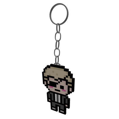 Adjustable Fuyuhiko eyepatch pixel keychain
