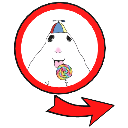 Funny Hamster with a Lollipop meme Red Circle