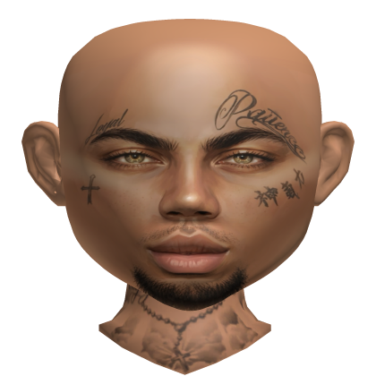 Invu Lightskin Boy Male Mesh Head Face Neck tattoo