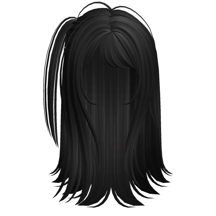 Emo half up side ponytail in Black