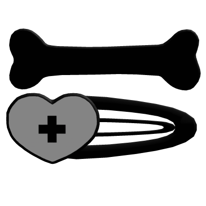 medical heart and bone hair clip Roblox item