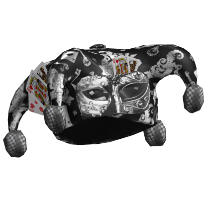 Black Jester Maximalist Monochrome Hat
