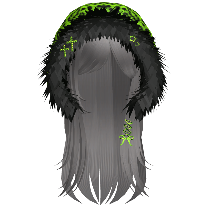 Neon Green Leopard Hood Girl Dusty Grey