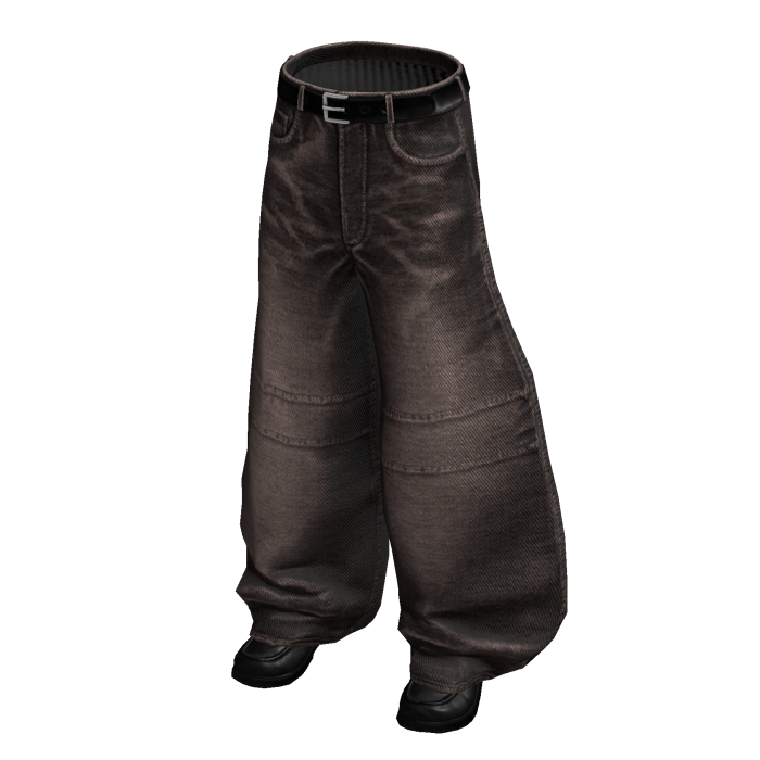 Brown Barrel Leg Denim w/ Sneakers