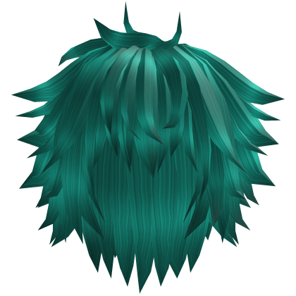 Teal Long Spiky Fluffy Messy Rockstar Hair