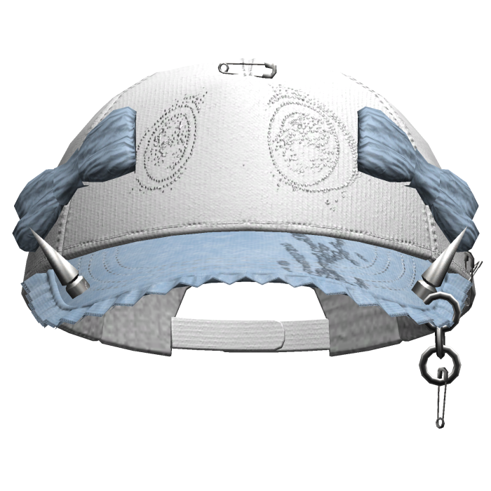 Grunge Anime Eyes Cap (White&Blue)