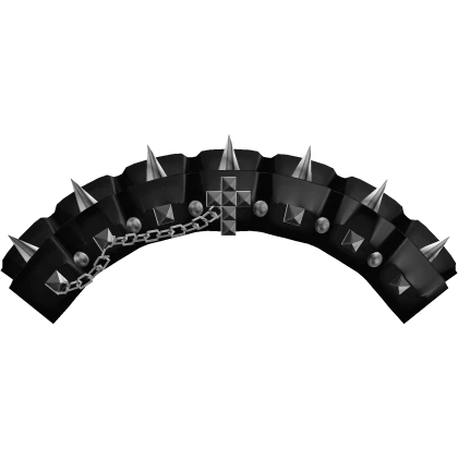 gothic emo black chained studded spiked headdress | Roblox Item - Rolimon's