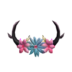 Pink Flowers wreath with horns