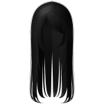 ♡ long straight y2k goth emo hair black