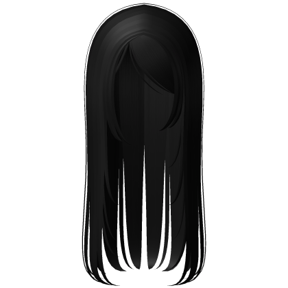 ♡ long straight y2k goth emo hair black
