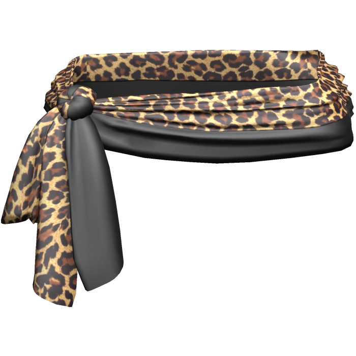 Black Leopard Print Waist Sarong 2000s 