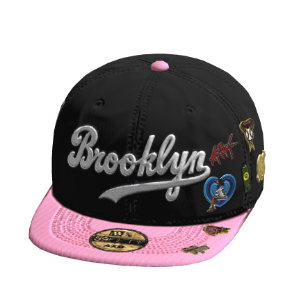 Brookyln Fitted Cap W/ Trendy Pins In Light Pink Roblox item