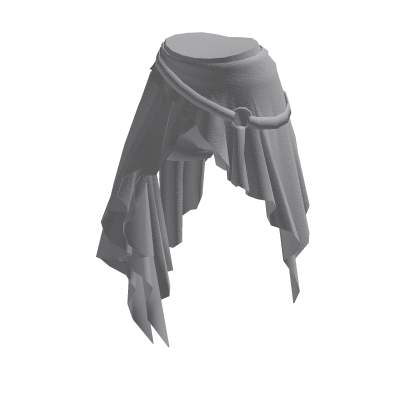 Draped Wrap Skirt w/ Belt (Gray)