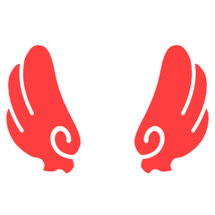 ♡ Cute Upward Sticker Angel Wings in Red
