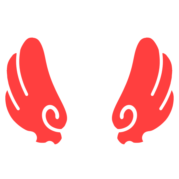 ♡ Cute Upward Sticker Angel Wings in Red