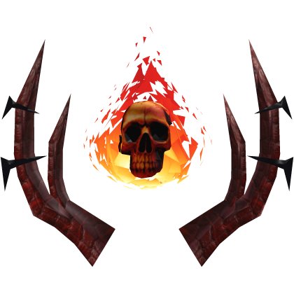 Halloween Red Flaming Skull Demon Horns. Roblox item