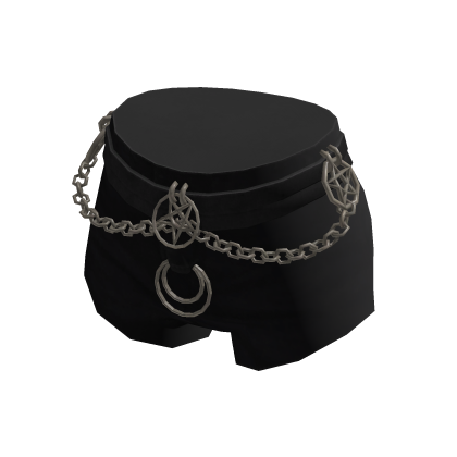 Black Goth Shorts With Chains