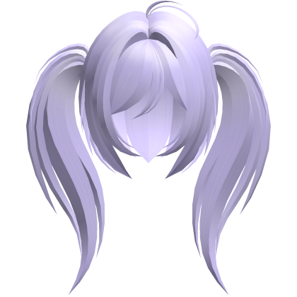 moe emo long fluffy side ponytails purple