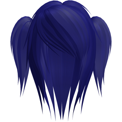 dark blue moe emo scene hair w pigtails