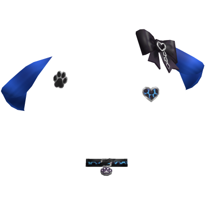 Blue Gothic Y2k Ear Paw Furry Accessories