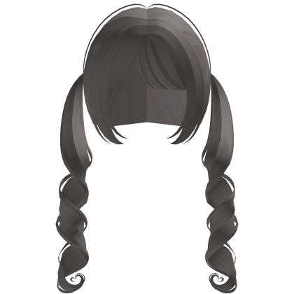 ♡ :  cute heart doll curly pigtails ash brown Roblox item