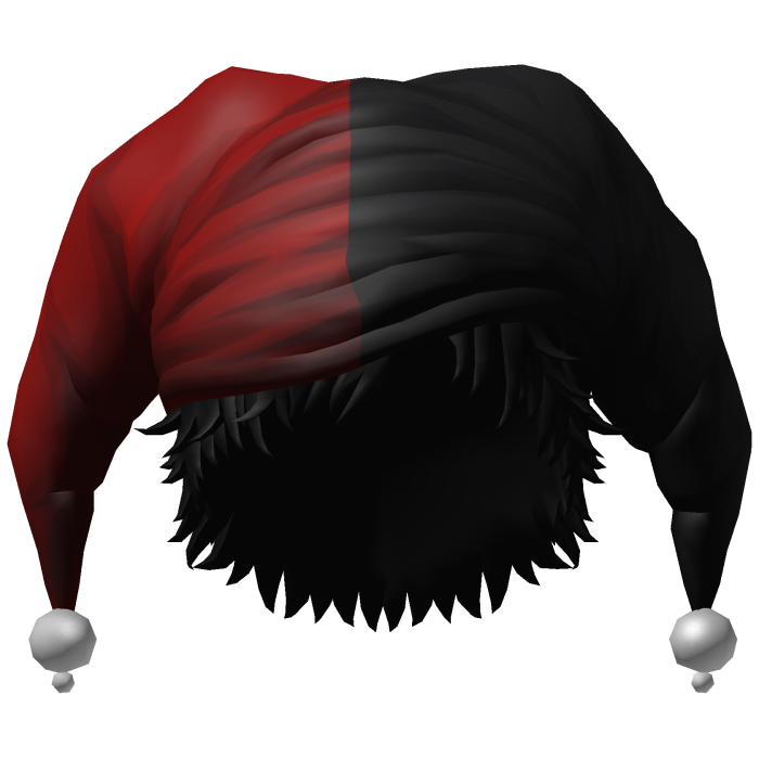 Black&Red Jester Hat w/ Messy Hair