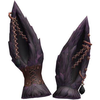 Purple Furry Bunny Ears with Chains