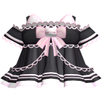 Soft Sleepy Kitty Ruffle Dress In Black And Pink