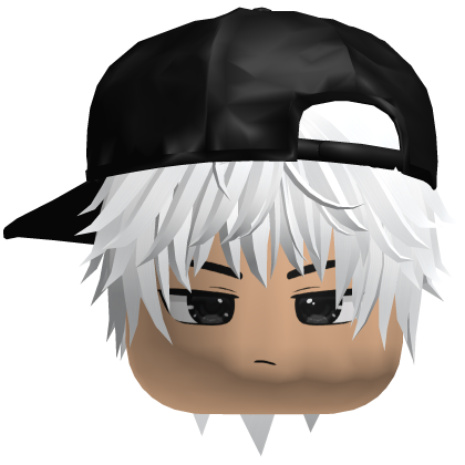 messy emo boy hair black cap Roblox item