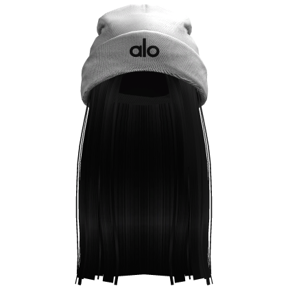 Long Hair w/ Cute Cozy Beanie (White)
