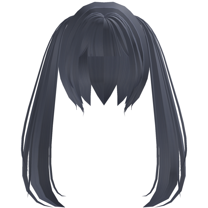 O_o cute moe long pigtails in greyish blue