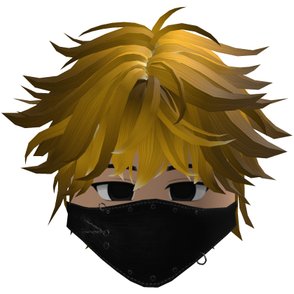 Cute Emo Boy Mask Black Y2K emo ( yellow )