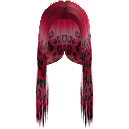 Hot Pink Leopard Print Front-Swept Mid Part Hair