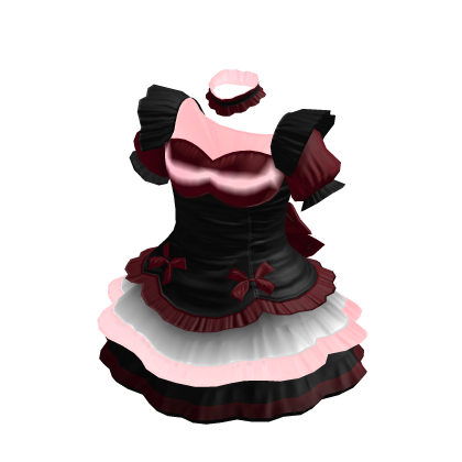 Maid Dress | Black & Dark Red thumbnail