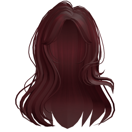 ♡ kawaii long wavy red curtain bangs hair thumbnail