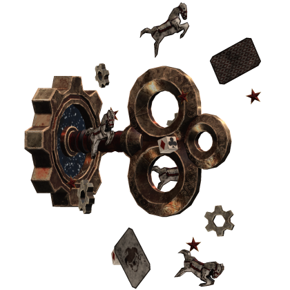 Circus Jester Wind-Up Key Back w/ Props Gold