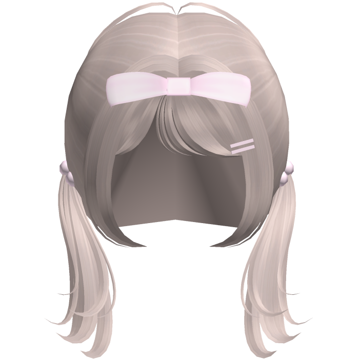 cute pigtails hair with bow kawaii in blonde