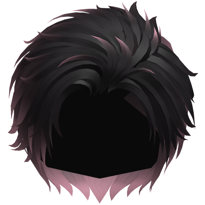 Black & Pink Side Comb Over Anime Boy Hair