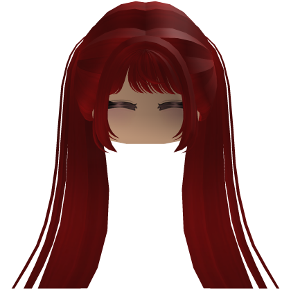 Cute emo y2k hair fluffy (red)
