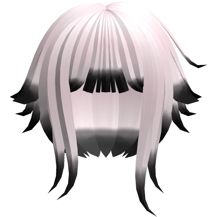 fluffy messy moe short hair w tufts in pastel pink
