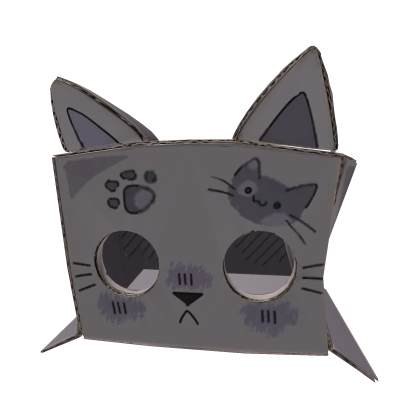 Gray Kitty Cardboard Box